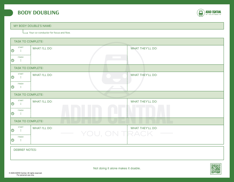 Body Doubling Sheet